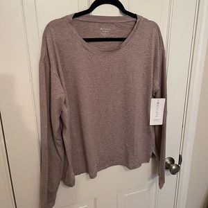 Athleta Heather Lavender Uptempo II long sleeve top new with tags